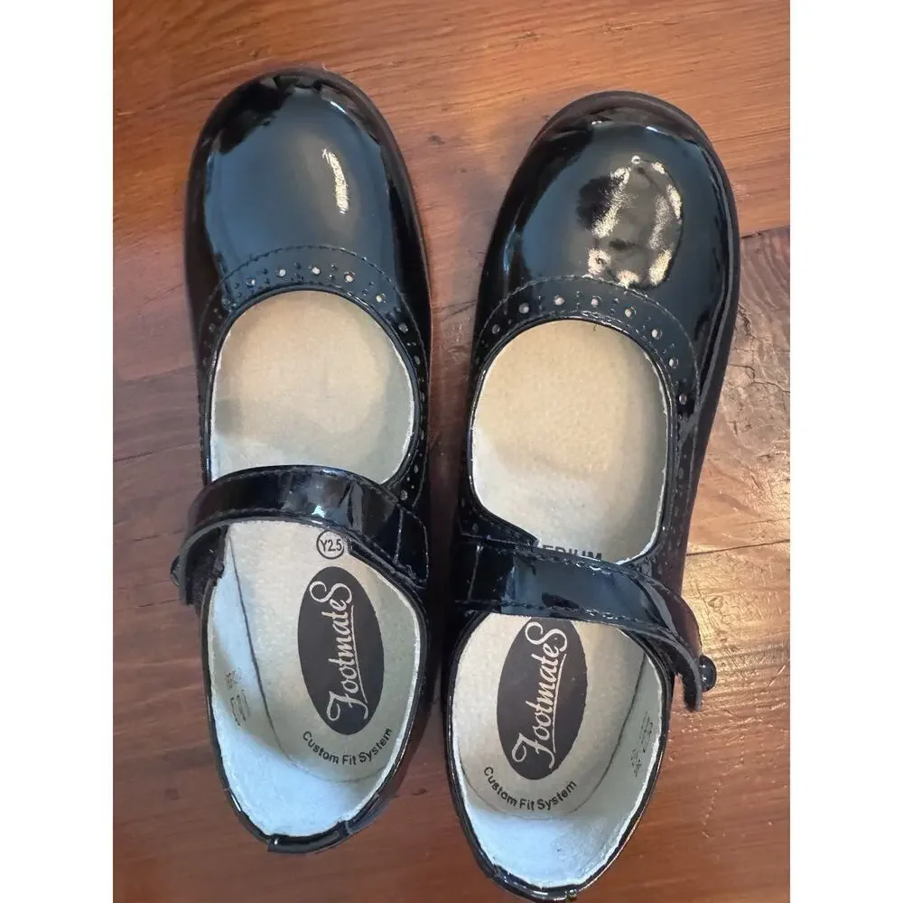 Footmates Emma Mary Janes Navy Patent Leather Dress Shoes - Size 13.5